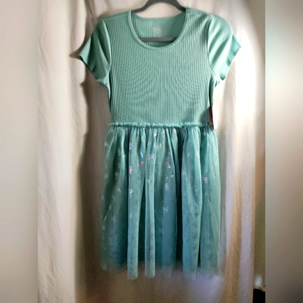 Wonder Nation Teal Mint Green Kids Dress Size XL 14-16. NWTags.